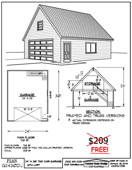 24' X 30' two story garage